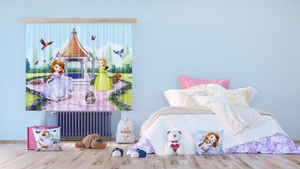 FCS XL 4386 AG Design textilný foto záves detský delený obrazový Disney - Sophie FCSXL 4386, veľkosť 180 x 160 cm