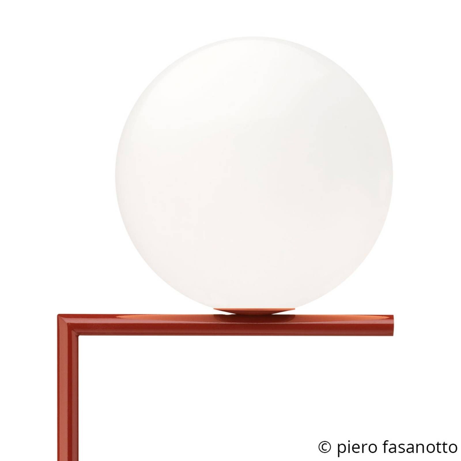 FLOS IC F1 stojaca lampa burgundská červená Ø20 cm, Obývacia izba / jedáleň, oceľ, sklo, E14, 8W, K: 135cm