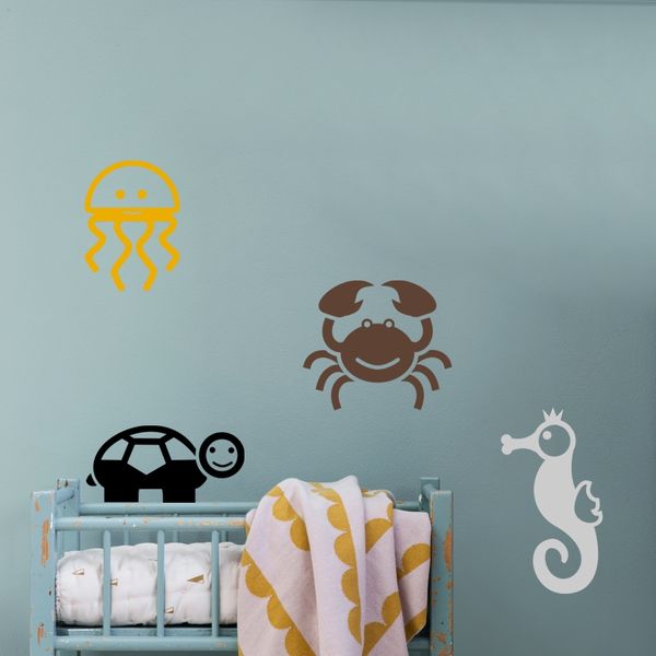 Pieris design Medúza - nálepka na stenu žltá