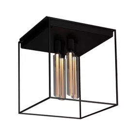 Buster + Punch Caged Ceiling 4.0 LED mramor black, Chodba, oceľ, mramorová, E27, 5W, P: 50 cm, L: 50 cm, K: 53cm