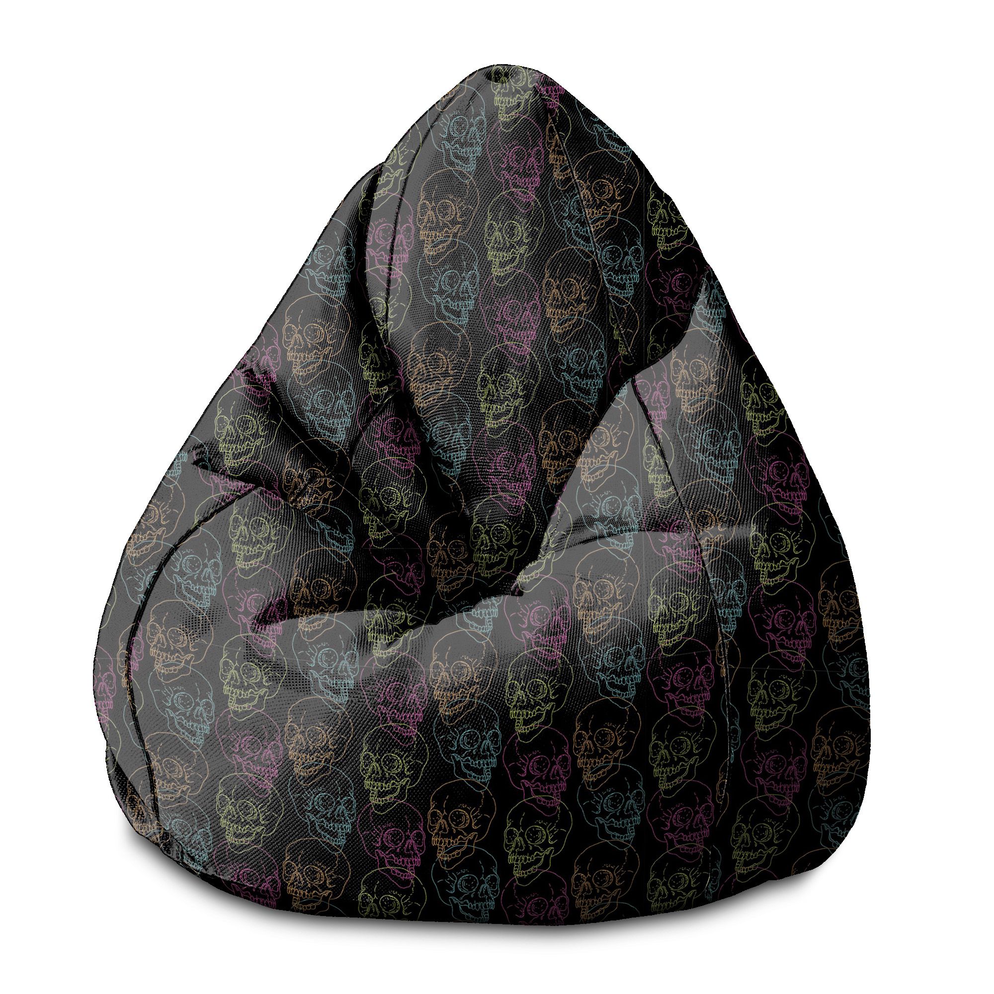 Sedací vak  Pearshape Black Skull-S-Oxford