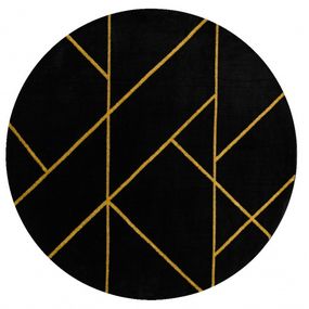 Dywany Łuszczów Kusový koberec Emerald geometric 1012 black and gold kruh - 200x200 (priemer) kruh cm
