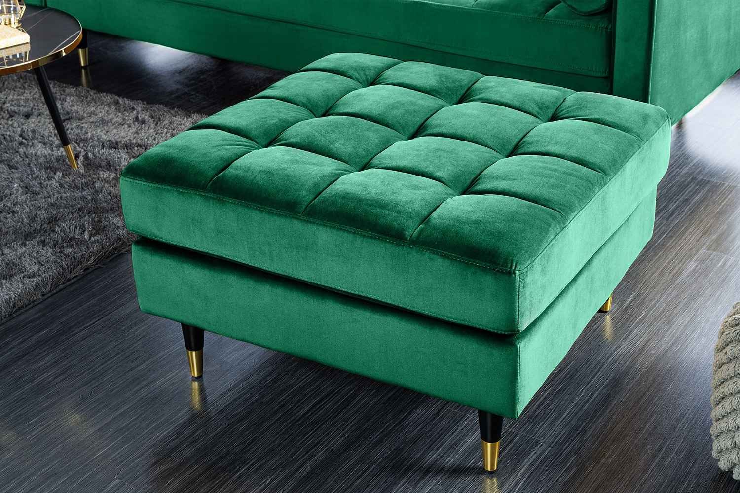 LuxD Dizajnová taburetka Adan 80 cm smaragdovo-zelený zamat