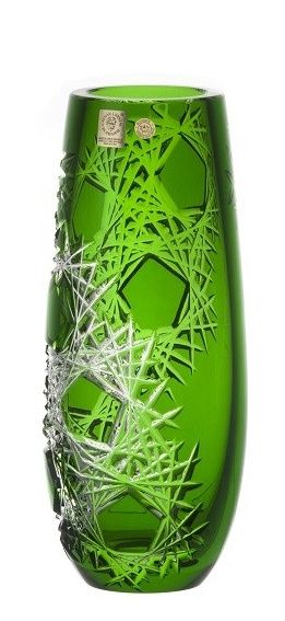 Krištáľová váza Frost, farba zelená, výška 250 mm