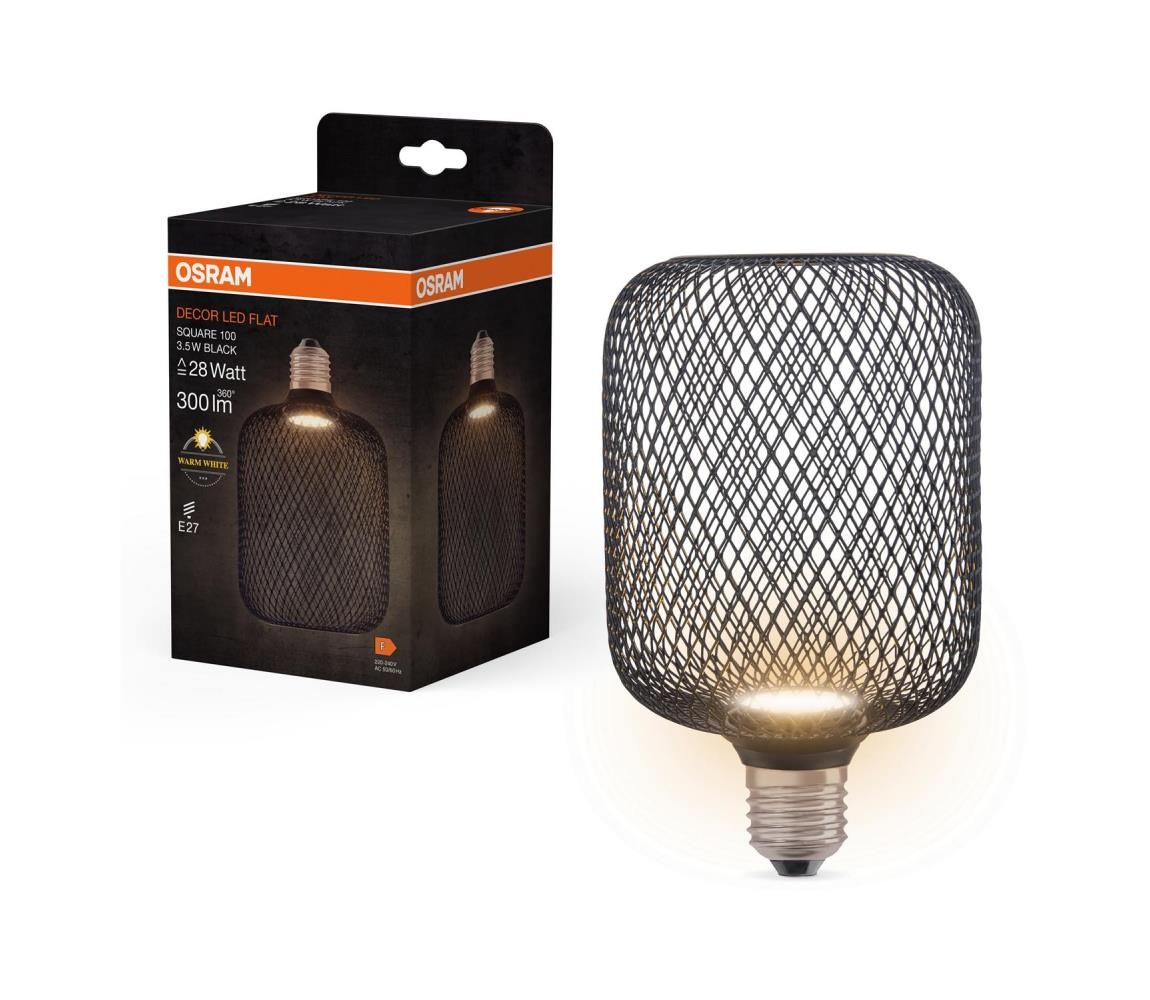 LED Žiarovka DECOR FLAT E27/3,5W/230V 2700K čierna - Osram