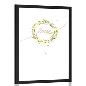 Plagát s minimalistickým nápisom Love - 20x30 black