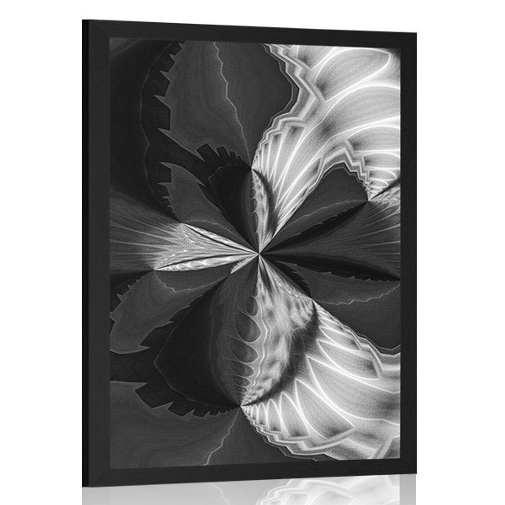 Plagát umelecká abstrakcia v čiernobielom prevedení - 40x60 black