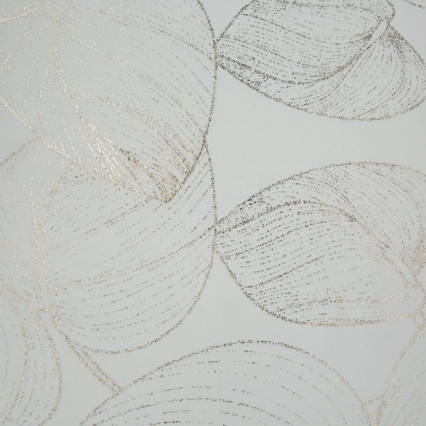DomTextilu Zamatový stredový obrus s lesklou potlačou listov bielej farby 68656-244349 Biela