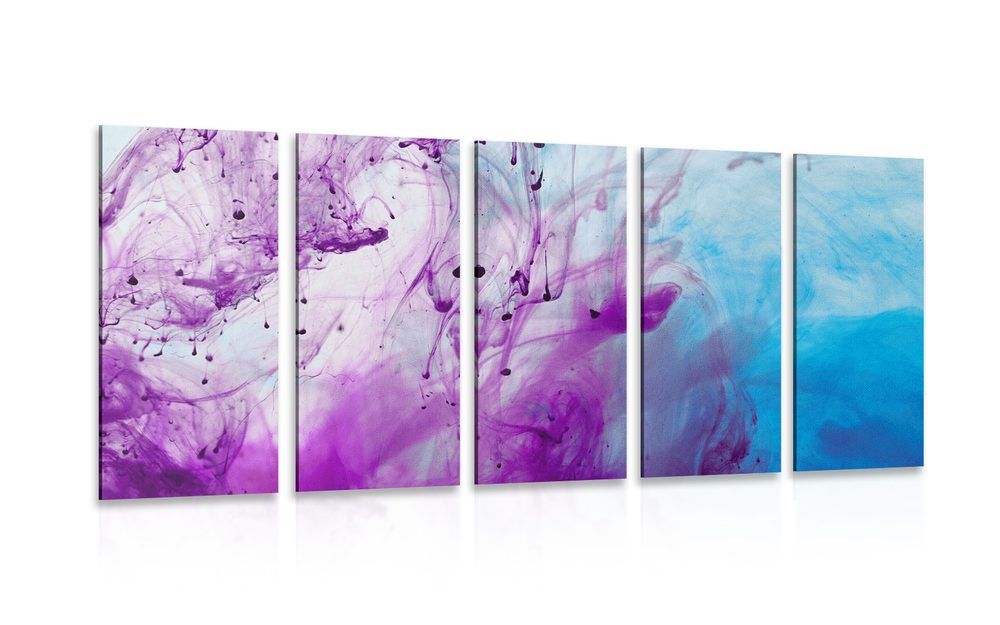 5-dielny obraz kúzelná fialová abstrakcia