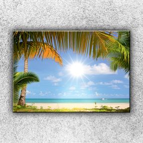 Foto na plátne Slnko a palmy 1 50x35 cm