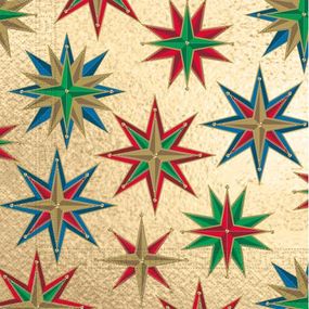 PROCOS Vianočné papierové obrúsky 33x33cm 3vrstvové hviezdy
