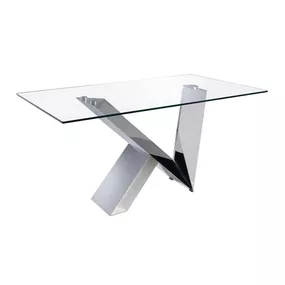 Estila Luxusný sklenený jedálenský stôl Urbano s chrómovými nožičkami obdĺžnikový 140-220cm