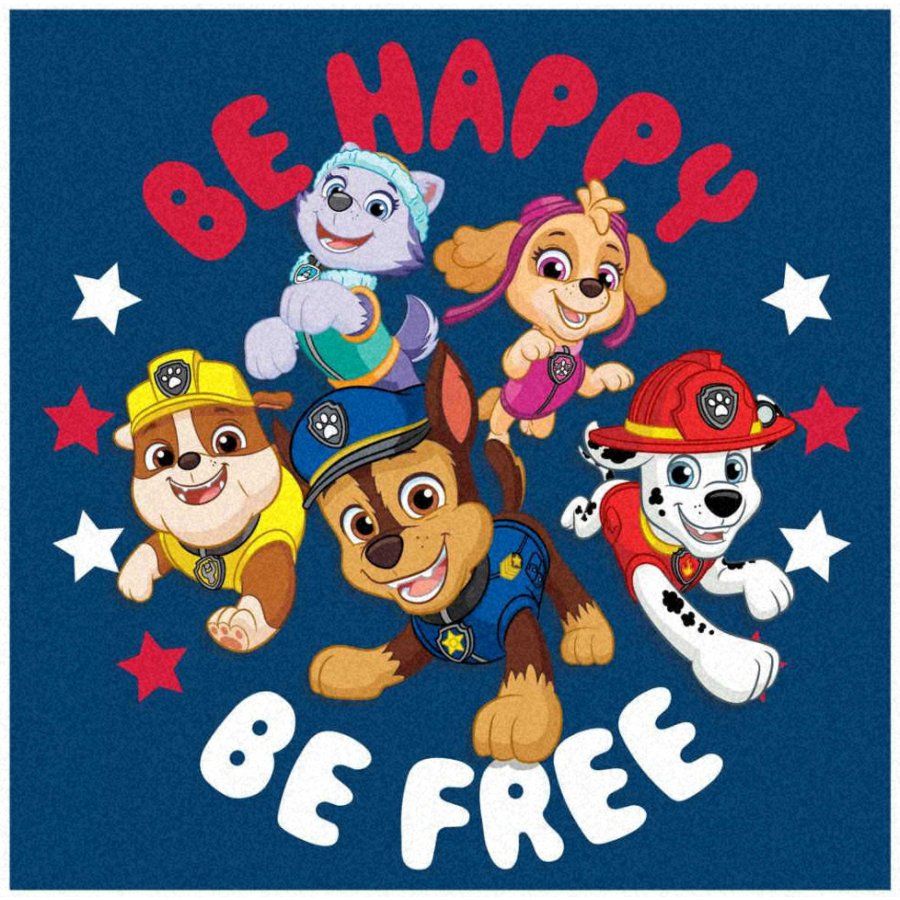 Setino · Detský / chlapčenský uterák na tvár Tlapková patrola - Paw Patrol - motív Be Happy / Be Free - 100% bavlna - 35 x 35 cm