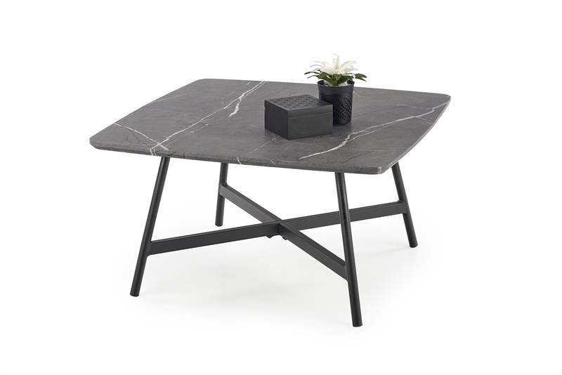 Halmar FERRARA konferenčný stolík doska - šedý mramor, konštrukcia - čierna