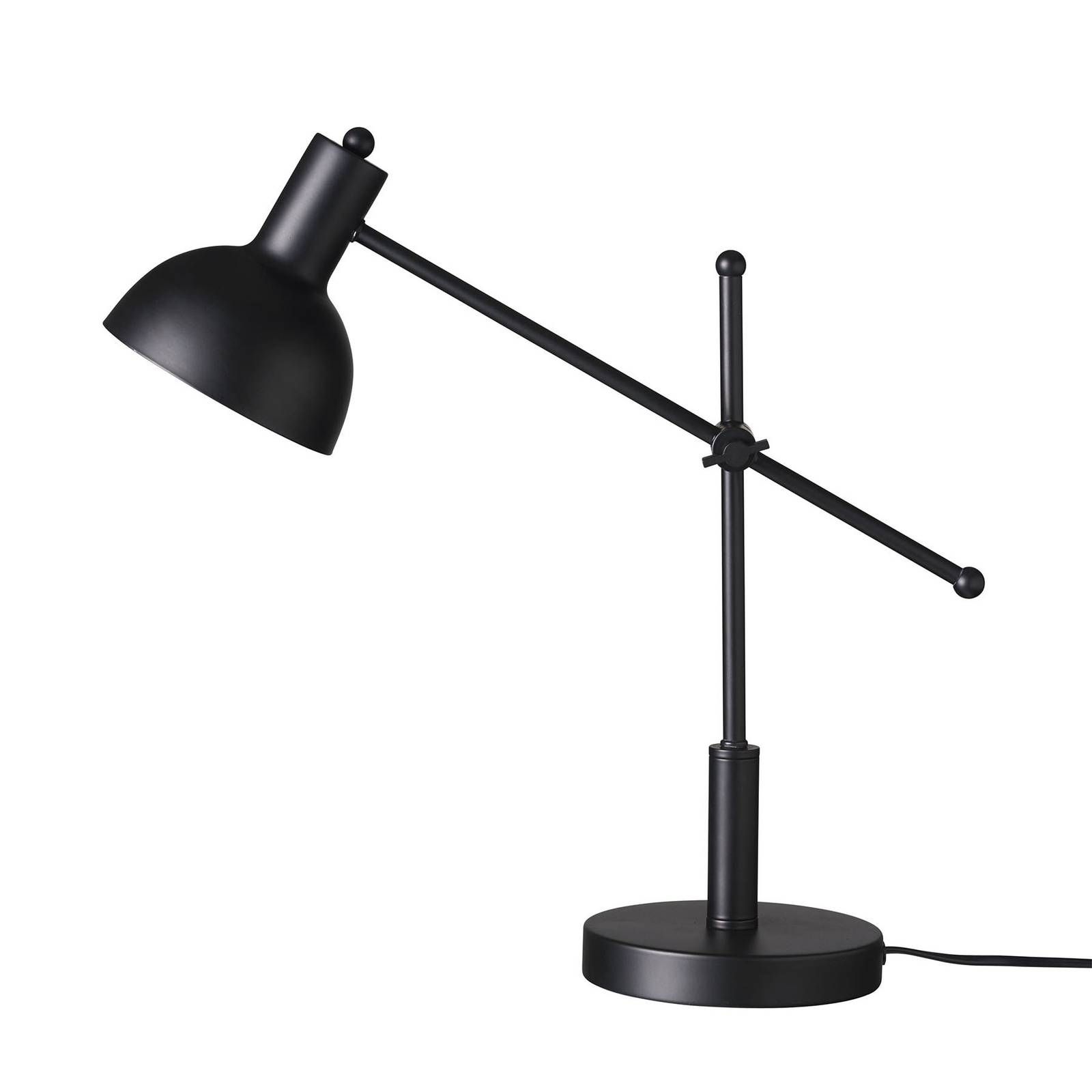Dyberg Larsen London lampa na písací stôl, čierna, Obývacia izba / jedáleň, kov, E14, 40W, L: 12 cm, K: 42cm