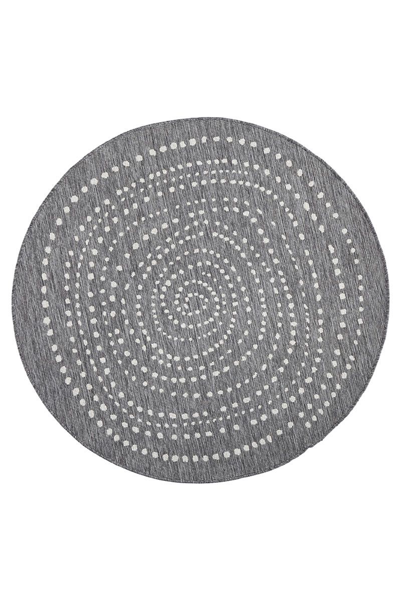 Kusový koberec Northrugs Twin 103112 Grey Cream Ø 140 cm