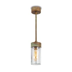 Moretti Luce Závesná lampa Silindar 3358, mosadz/číra, mosadz, sklo, E27, 52W