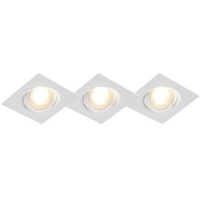 Sada 3 zapustených bodových svetiel biela vrátane LED 3-stupňových stmievateľných - Miu