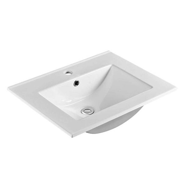 Mereo, Bino kúpeľňová skriňka s keramickým umývadlom 60 cm, biela/dub CN670