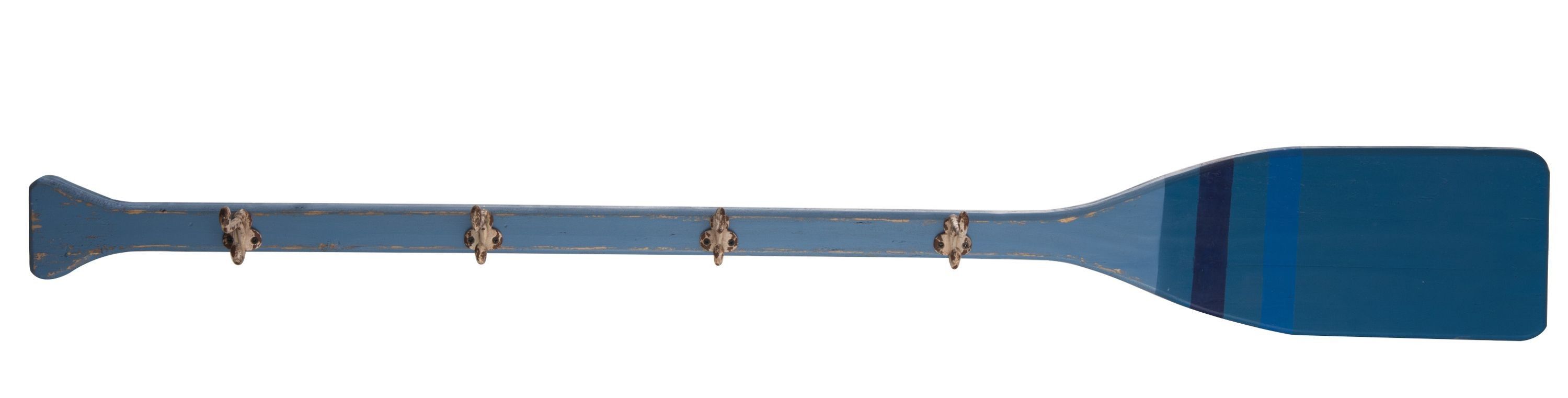 Modrý nástenný vešiak s patinou v tvare pádla Paddle - 140*11*17 cm