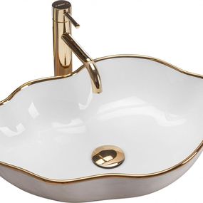 REA - Umývadlo na dosku Pearl Gold Edge REA-U0696