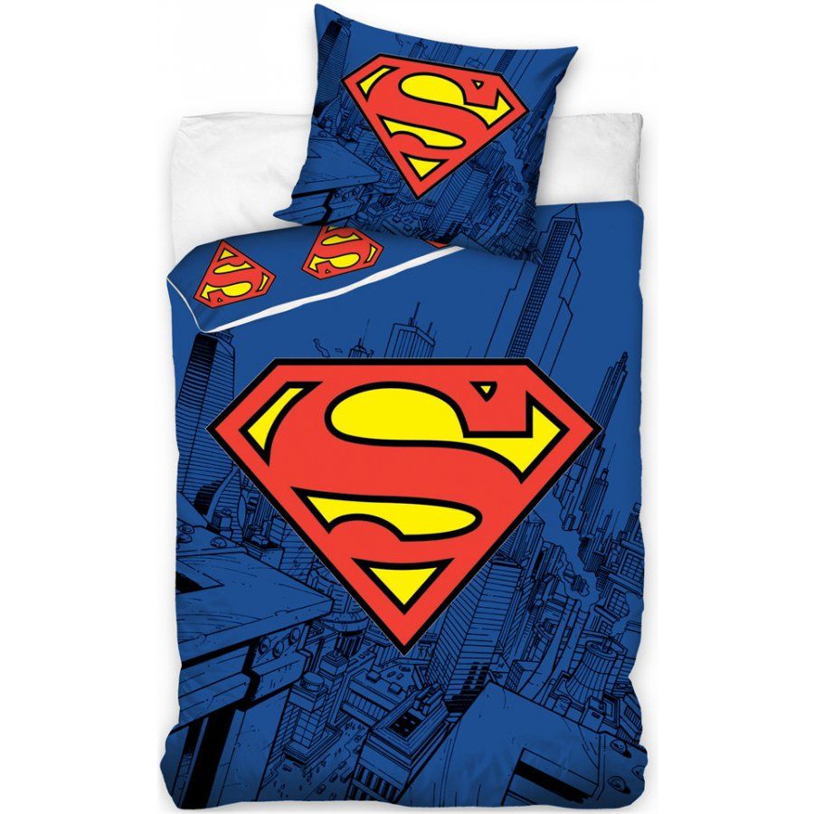 Carbotex · Bavlnené posteľné obliečky Superman - 100% bavlna Renforcé - 70 x 90 cm + 140 x 200 cm