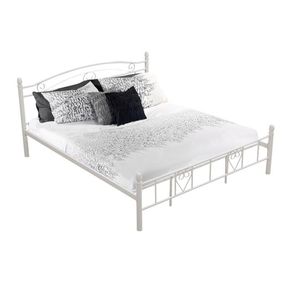 Manželská posteľ 180 cm Birie (s roštom) (biela)