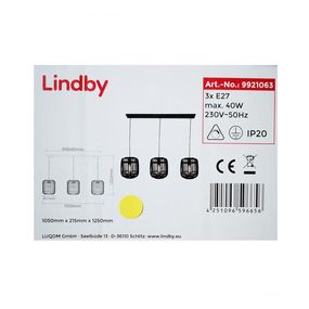 Lindby - Luster na lanku CANYANA 3xE27/40W/230V