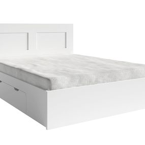 Manželská posteľ s úložným priestorom Ramiak 160x200 cm - biela