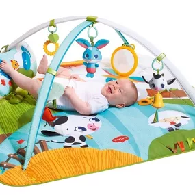 Tiny Love Hracia podložka s hrazdou Kick&Play - Farma, 0m+