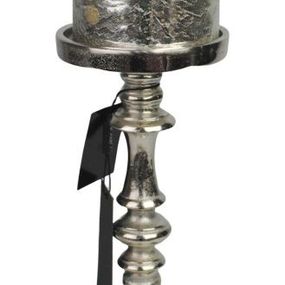 Kovový strieborný svietnik Candle - Ø 13 * 40cm