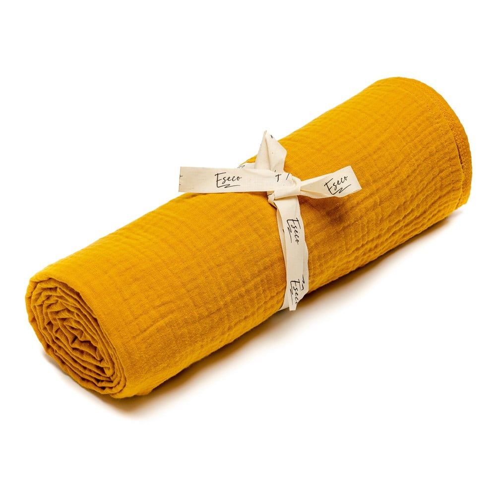 Žltá bavlnená detská osuška 120x120 cm – T-TOMI