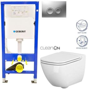 GEBERIT DuofixBasic s matným tlačidlom DELTA21 + WC CERSANIT CLEANON CASPIA + SEDADLO 458.103.00.1 21MA CP1