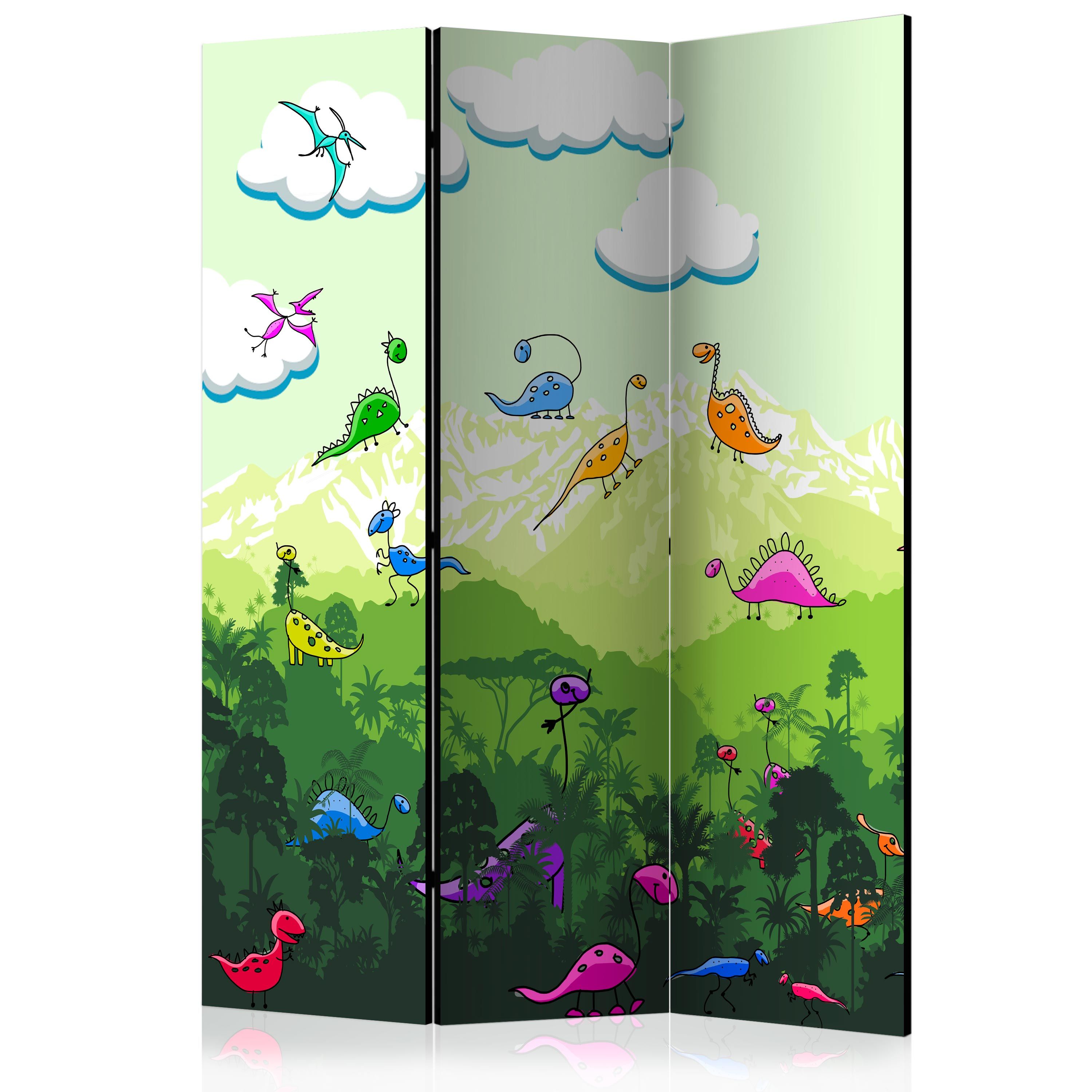 Artgeist Paraván - Colorful Dinosaurs [Room Dividers]