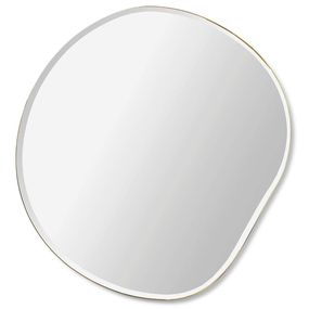 ferm LIVING Dizajnové nástenné zrkadlo Pond Brass - small