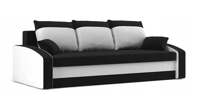 DomTextilu Dizajnová rozkladacia pohovka bielo-čiernej farby, 225 x 92 cm