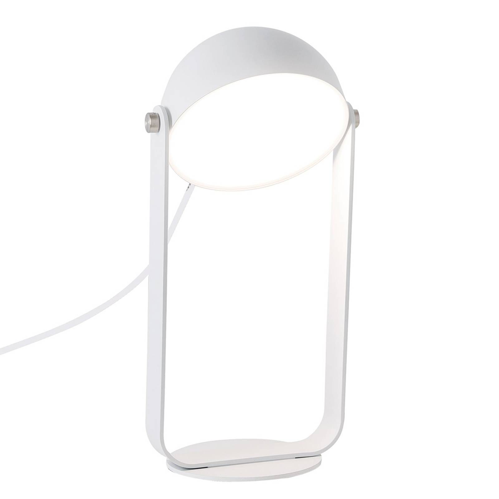 Viokef Stolná LED lampa Hemi otočné tienidlo biele, Obývacia izba / jedáleň, kov, 6W, K: 24cm