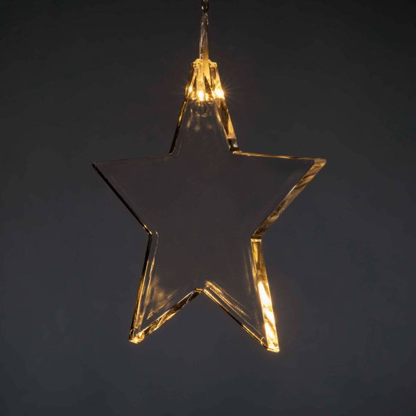 Konstsmide Christmas Svetelný LED záves s 8 hviezdami do interiéru, plast, 0.06W, P: 105 cm