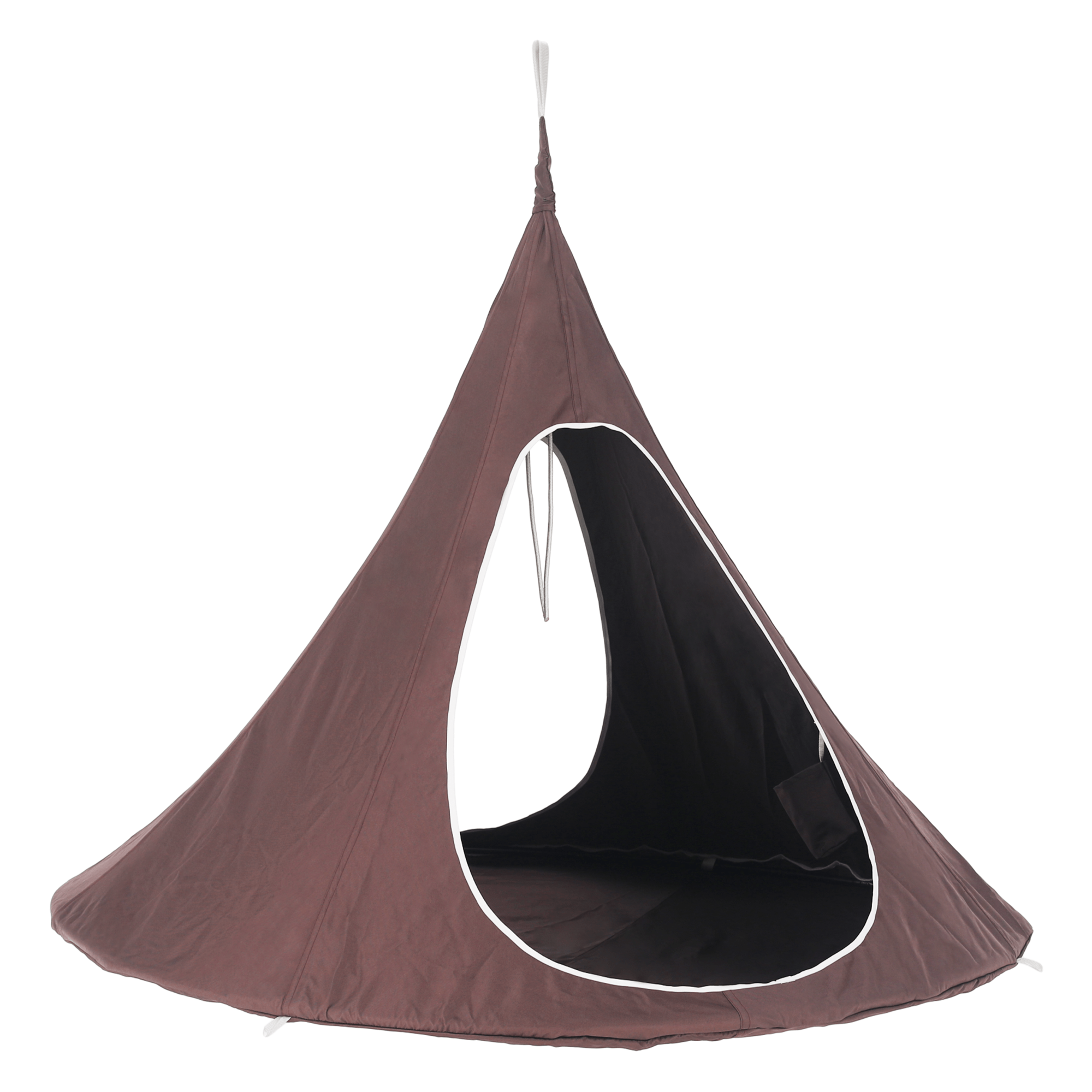 Závesné hojdacie kreslo, sivohnedá TAUPE, KLORIN NEW TYP 2 BIG SIZE CACOON HAMMOCK