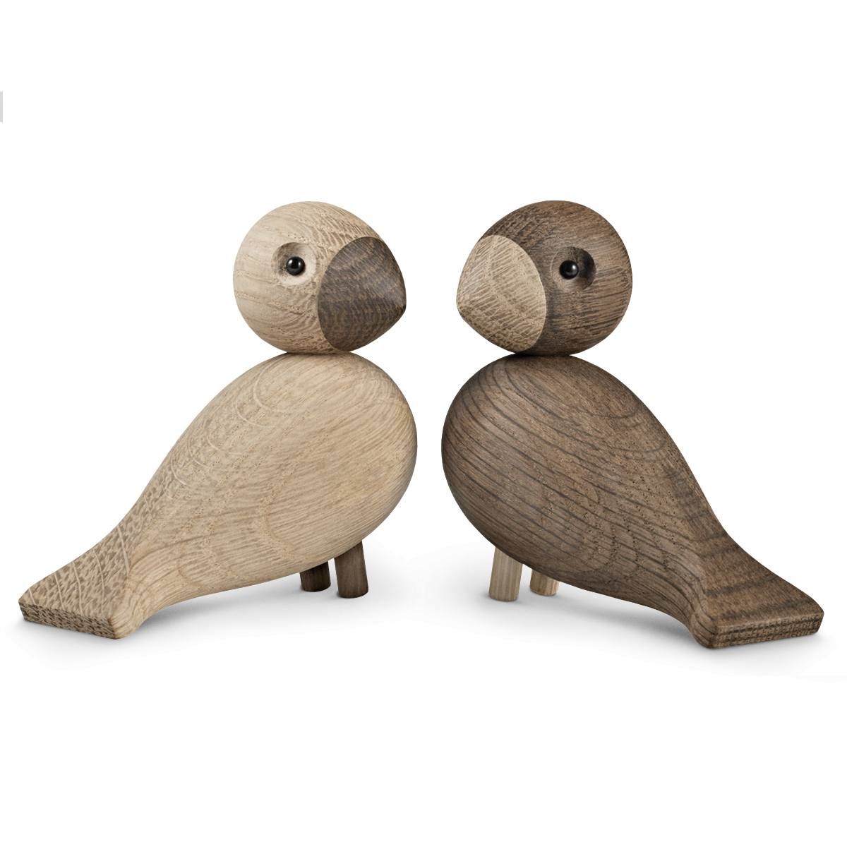 Kay Bojesen Denmark Drevené vtáčiky Lovebirds Oak Wood - set 2 ks