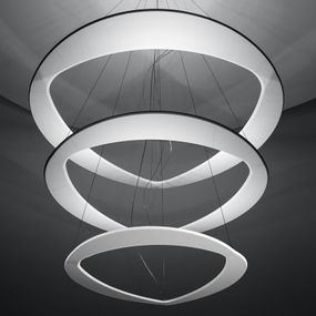 ICONE Diadema biele závesné LED svietidlo, Obývacia izba / jedáleň, hliník, 195W