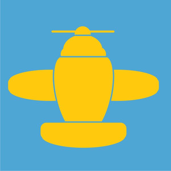 Pieris design Lietadlo - nálepka na stenu žltá medová