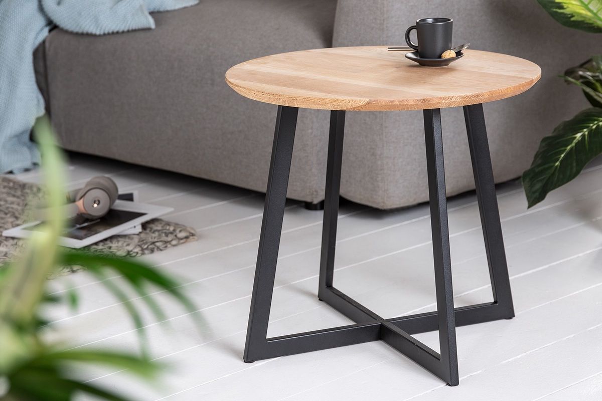 LuxD Dizajnový odkladací stolík Hansa 50 cm dub