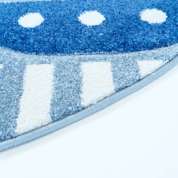 DomTextilu Originálny detský modrý okrúhly koberec s námorníckym motívom 41715-196991