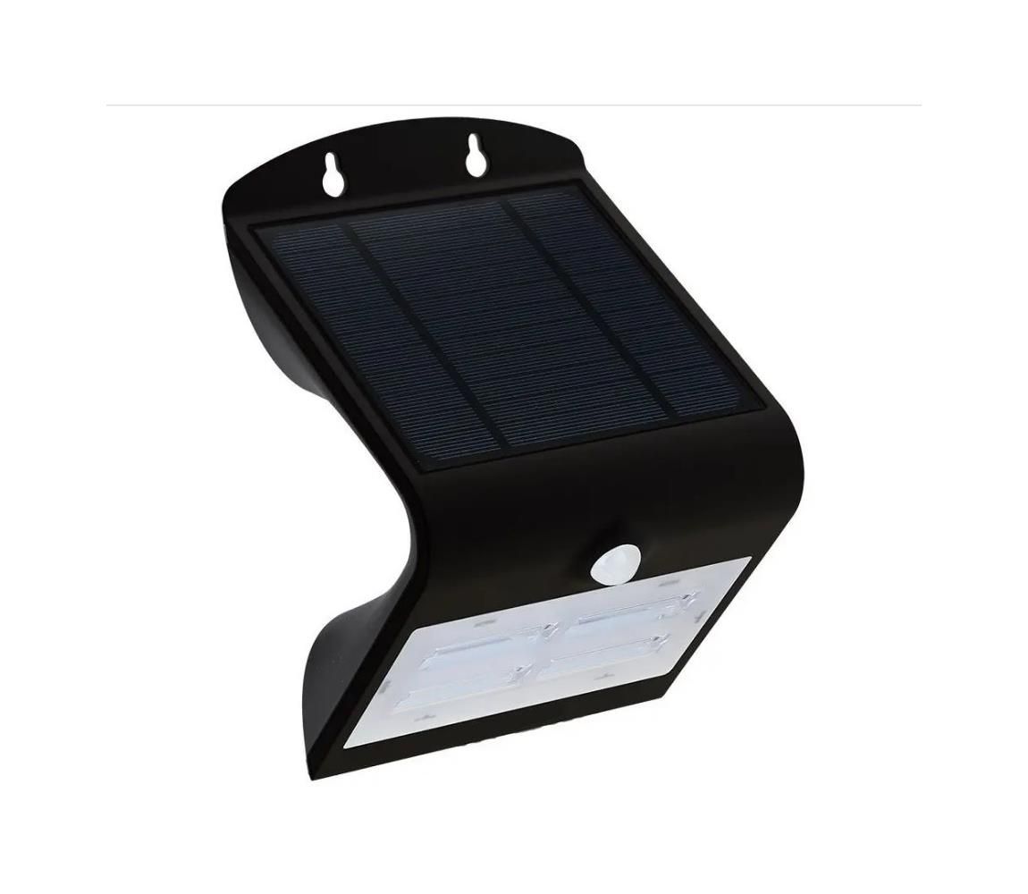 LED Solárne nástenné svietidlo so senzorom LED/3W/3,7V 3000/4000K IP65 čierna