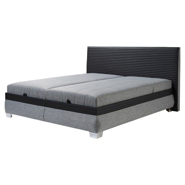 Sconto Polohovacia posteľ s matracom GENOVIA čierna/sivá, 180x200 cm