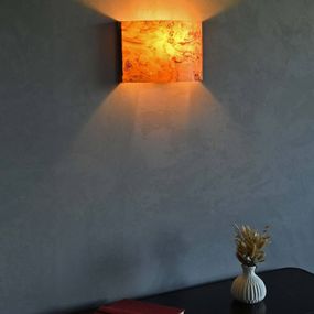 LeuchtNatur Cortex nástenné svetlo Topoľ, Obývacia izba / jedáleň, drevo, kov, E27, 10W, L: 26 cm, K: 17cm