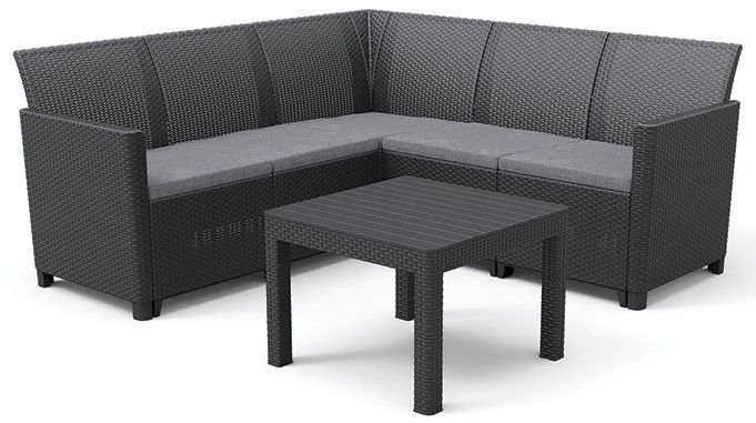 Rojaplast CLAIRE 5 SEAT CORNER set  - grafit