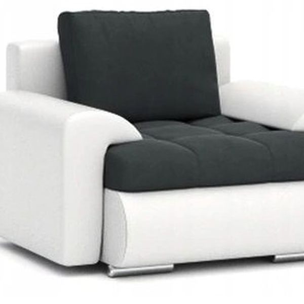 Signal-nabytek DomTextilu Luxusné pohodlné kreslo bielo čiernej farby 95 x 90 cm 58587