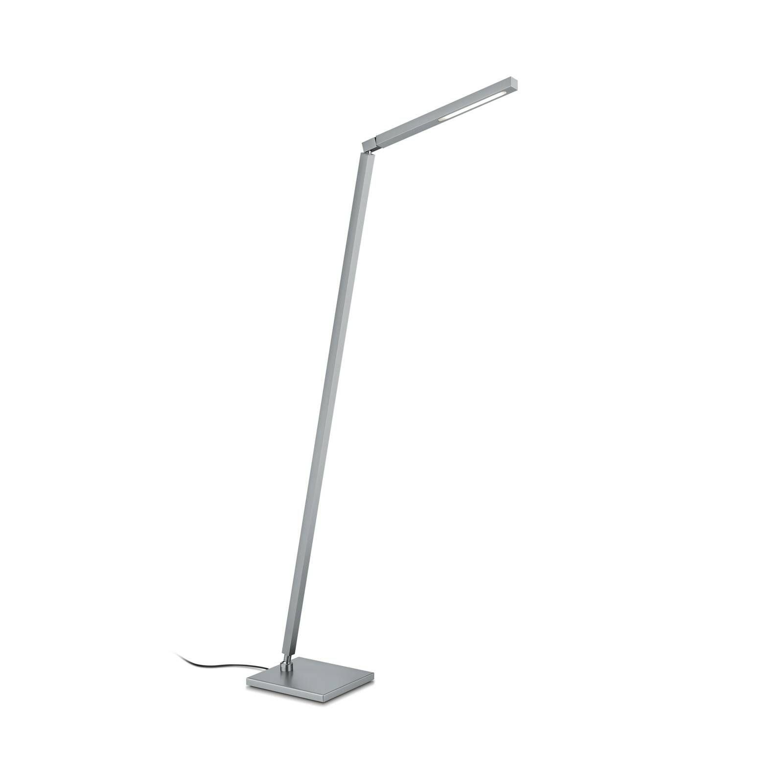 Knapstein Stojacia LED lampa Carla, 1-plameňová, nikel matná, Obývacia izba / jedáleň, oceľ, mosadz, 10W, K: 115cm